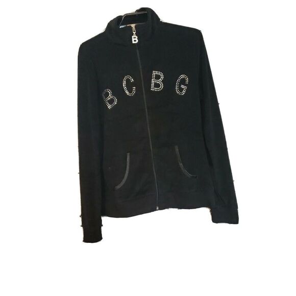 BCBGMAXAZRIA Women's Bkack Jacket Size Medium Full Zip t75 - Picture 1 of 7